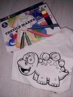 Kinderfeestje | Feestpakket |Kleur je eigen t-shirt| voor 6 kinderen