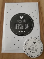 Button spiegel "Voor de liefste juf"