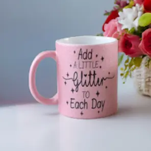 Glittermok Roze &ndash; &lsquo;Add a Little Glitter to Each Day&rsquo;