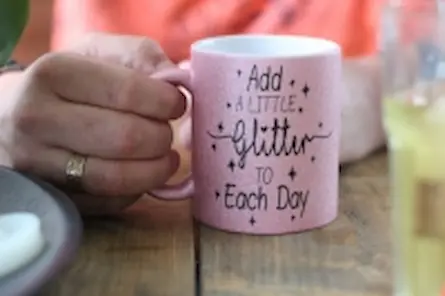 Glittermok Roze &ndash; &lsquo;Add a Little Glitter to Each Day&rsquo;