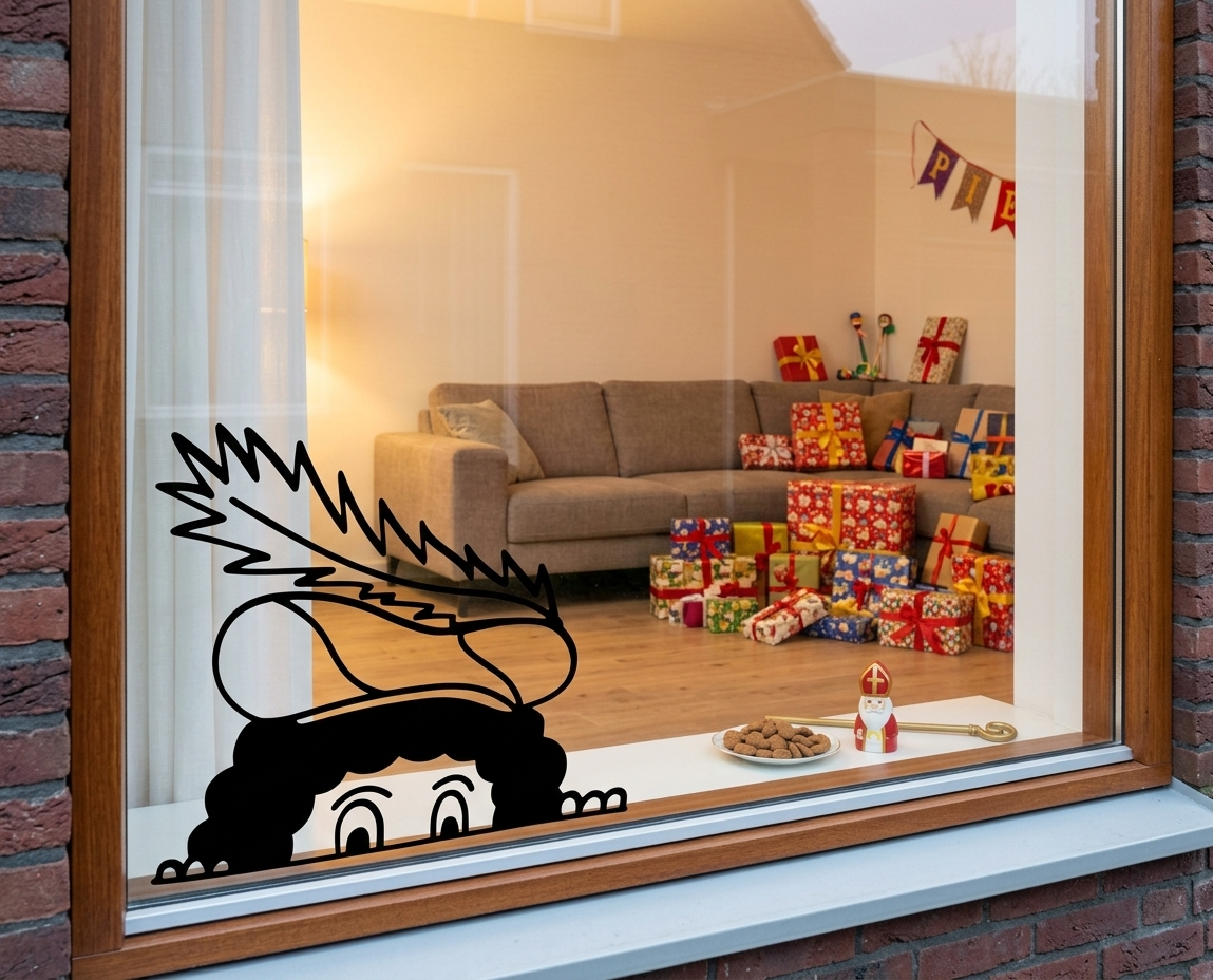Gluur Piet raam sticker