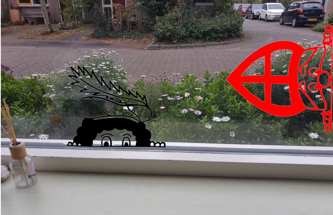 Gluur Piet raam sticker