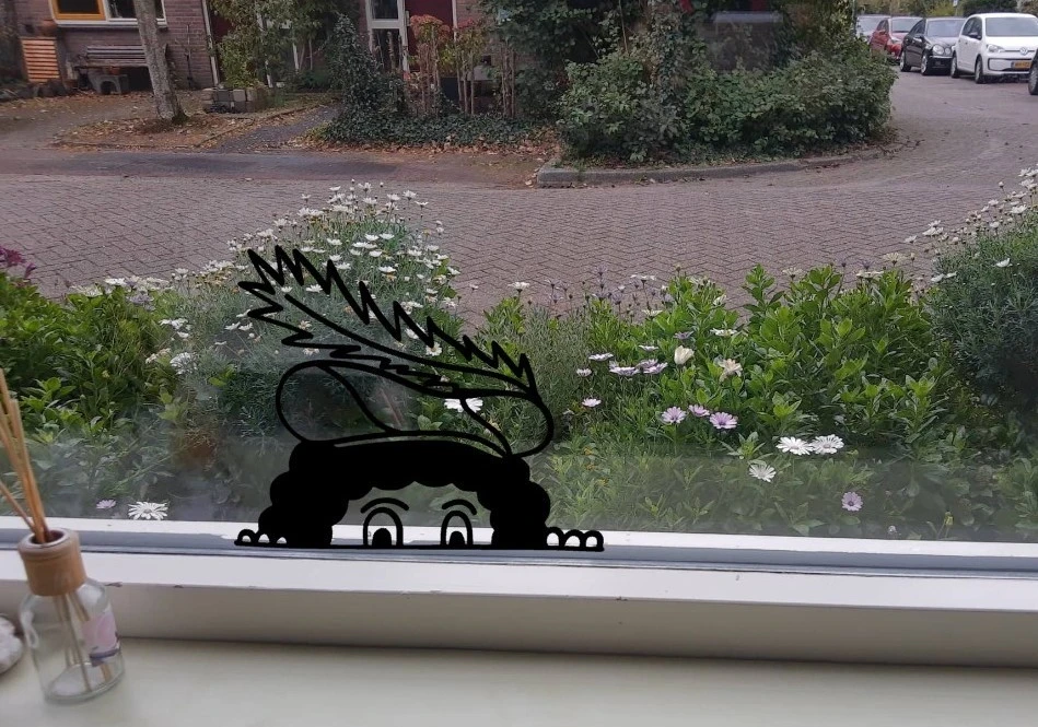 Gluur Piet raam sticker