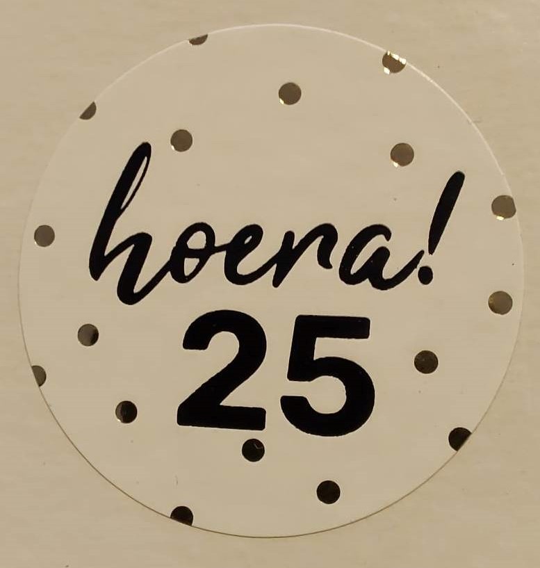 Wenssticker " Hoera! 25"