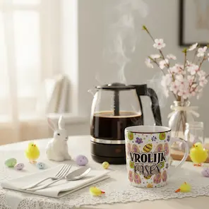 Vrolijk Pasen Mok &ndash; Voor de Paashaas met Smaak