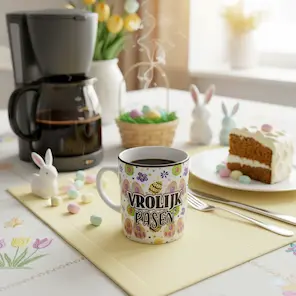 Vrolijk Pasen Mok &ndash; Voor de Paashaas met Smaak