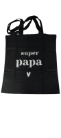 Canvas Tas | Super Papa | Zwart