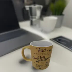 Glittermok Goud &ndash; &lsquo;Add a Little Glitter to Each Day&rsquo;